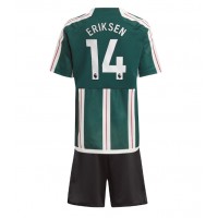 Dječji Nogometni Dres Manchester United Christian Eriksen #14 Gostujuci 2023-24 Kratak Rukav (+ Kratke hlače)